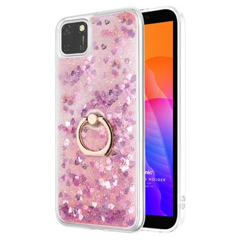 Microsonic Huawei Honor 9S Kılıf Glitter Liquid Holder Pembe