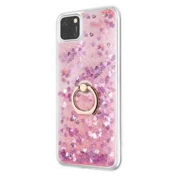 Microsonic Huawei Honor 9S Kılıf Glitter Liquid Holder Pembe