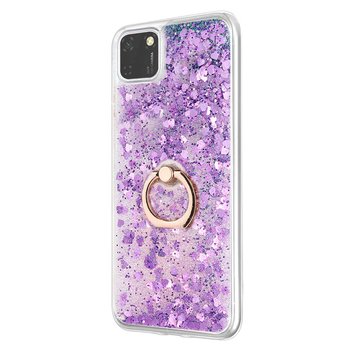 Microsonic Huawei Honor 9S Kılıf Glitter Liquid Holder Mor