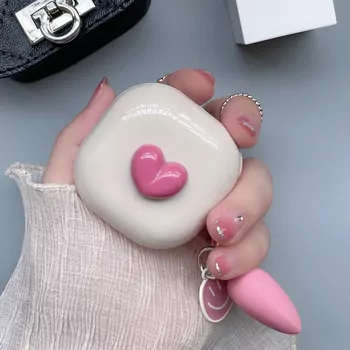 Microsonic Samsung Galaxy Buds Core Kılıf Süslü Kalp Desenli Pembe