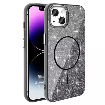 Microsonic Apple iPhone 13 Kılıf GlamGrip Luxe Siyah