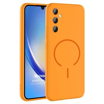 Microsonic Samsung Galaxy A34 Kılıf Zeno MagSafe Turuncu