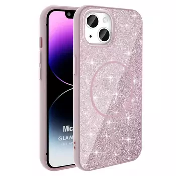 Microsonic Apple iPhone 13 Kılıf GlamGrip Luxe Pembe
