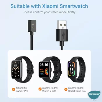 Microsonic Xiaomi Poco Watch Manyetik USB Şarj Kablosu Siyah