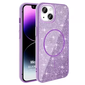 Microsonic Apple iPhone 13 Kılıf GlamGrip Luxe Lila