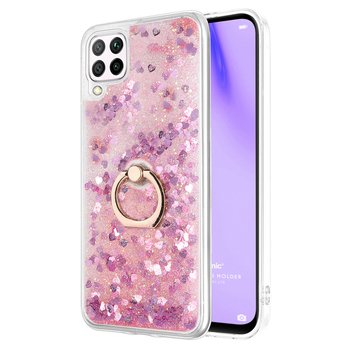 Microsonic Huawei P40 Lite Kılıf Glitter Liquid Holder Pembe