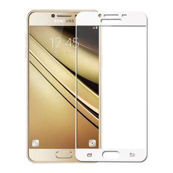 Microsonic Samsung Galaxy C5 Kavisli Temperli Cam Ekran Koruyucu Film Beyaz