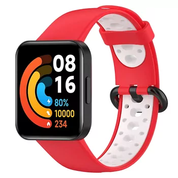 Microsonic Xiaomi Poco Watch Rainbow Band Kordon Kırmızı Beyaz