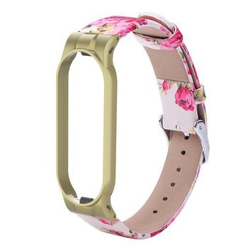 Microsonic Xiaomi Mi Band 6 Flowers Wrist Strap Kordon Gold