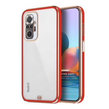 Microsonic Xiaomi Redmi Note 10 Pro Max Kılıf Laser Plated Soft Kırmızı