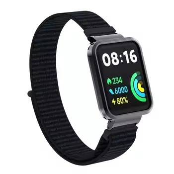 Microsonic Xiaomi Poco Watch Hasırlı Kordon Woven Sport Loop Siyah