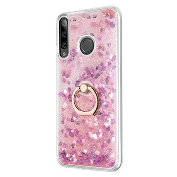 Microsonic Huawei Honor 9X Kılıf Glitter Liquid Holder Pembe