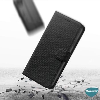 Microsonic Huawei P Smart 2021 Kılıf Fabric Book Wallet Lacivert