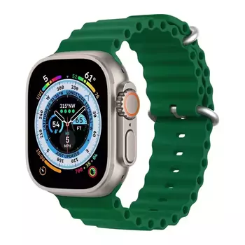 Microsonic Apple Watch Series 8 45mm Kordon Ocean Band Yeşil