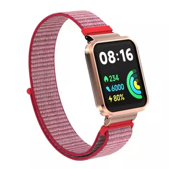 Microsonic Xiaomi Poco Watch Hasırlı Kordon Woven Sport Loop Pembe