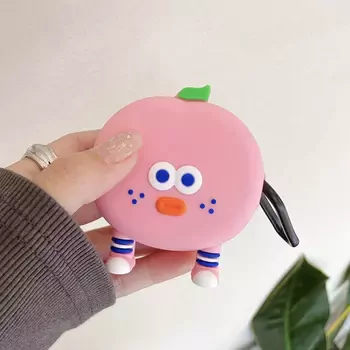 Microsonic Samsung Galaxy Buds 2 Kılıf Cartoon Figürlü Silikon Elma Pembe