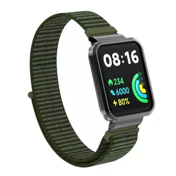 Microsonic Xiaomi Poco Watch Hasırlı Kordon Woven Sport Loop Koyu Yeşil