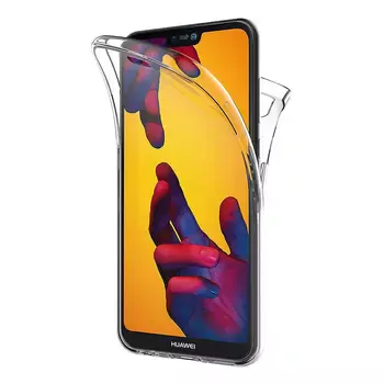 Microsonic Huawei P20 Lite Kılıf 6 tarafı tam full koruma 360 Clear Soft Şeffaf