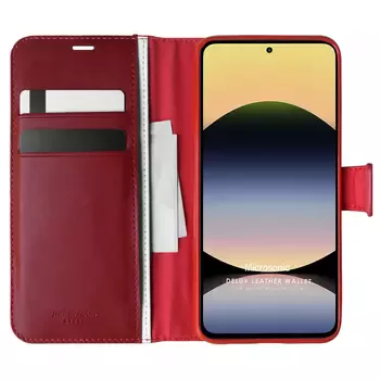 Microsonic Xiaomi Redmi Note 14 5G Kılıf Delux Leather Wallet Kırmızı