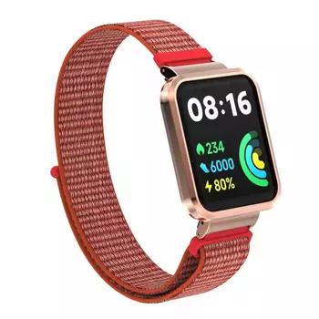 Microsonic Xiaomi Poco Watch Hasırlı Kordon Woven Sport Loop Kırmızı