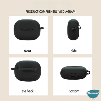 Microsonic Xiaomi Redmi Buds 8 Lite Kılıf Askılı Mat Silikon Koyu Yeşil