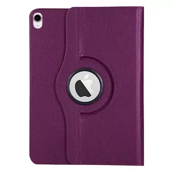 Microsonic Apple iPad Air 13 2025 Kılıf (A3268-A3269) 360 Rotating Stand Deri Mor