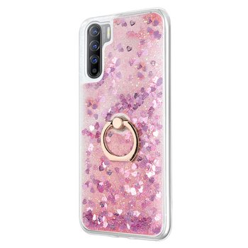 Microsonic Oppo Reno 3 Kılıf Glitter Liquid Holder Pembe