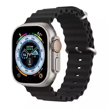 Microsonic Apple Watch Series 8 41mm Kordon Ocean Band Siyah