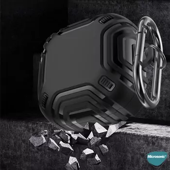 Microsonic Samsung Galaxy Buds Core Kılıf Military Darbe Emici + Askılık Lila