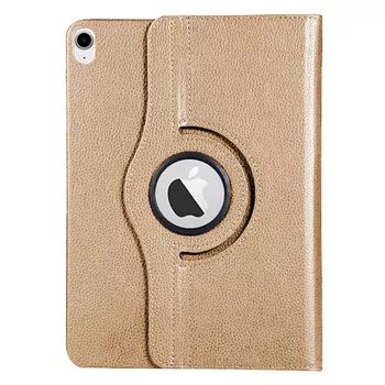 Microsonic Apple iPad Air 13 2025 Kılıf (A3268-A3269) 360 Rotating Stand Deri Gold