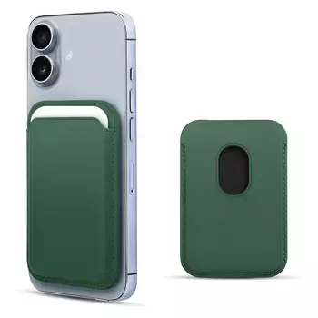 Microsonic Apple iPhone 17 Leather Wallet MagSafe Yeşil
