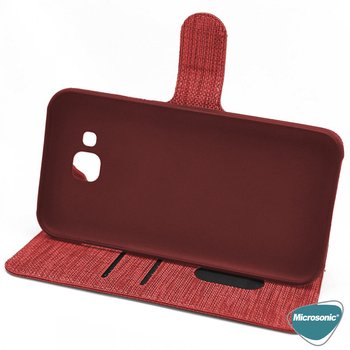 Microsonic Samsung Galaxy S22 Plus Kılıf Fabric Book Wallet Kırmızı