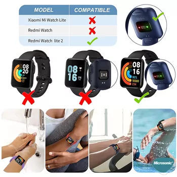 Microsonic Xiaomi Poco Watch Kordon, Silicone Sport Band Su Yeşili