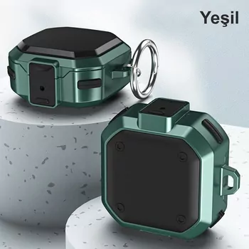 Microsonic Samsung Galaxy Buds Core Kılıf Darbeye Dayanıklı Sert Koruyucu + Askılık Yeşil