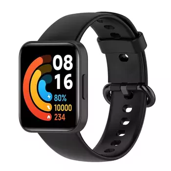 Microsonic Xiaomi Poco Watch Kordon, Silicone Sport Band Siyah