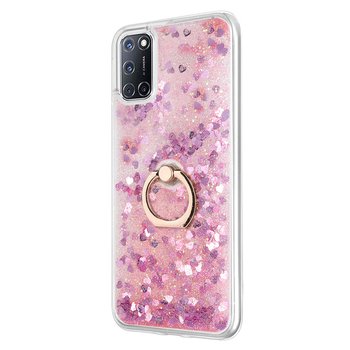 Microsonic Oppo A92 Kılıf Glitter Liquid Holder Pembe