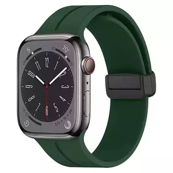 Microsonic Apple Watch Series 8 45mm Kordon Ribbon Line Koyu Yeşil