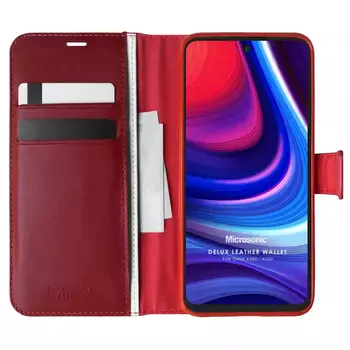 Microsonic Omix X300 Kılıf Delux Leather Wallet Kırmızı