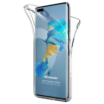 Microsonic Huawei Mate 40 Pro Kılıf Komple Gövde Koruyucu Silikon Şeffaf