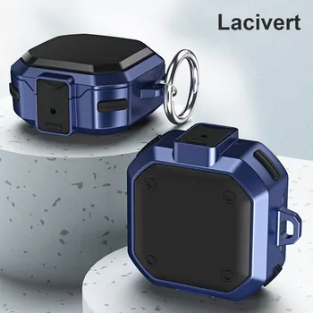 Microsonic Samsung Galaxy Buds Core Kılıf Darbeye Dayanıklı Sert Koruyucu + Askılık Lacivert