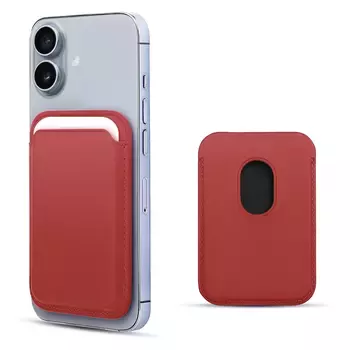 Microsonic Apple iPhone 17 Leather Wallet MagSafe Kırmızı