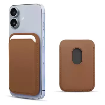 Microsonic Apple iPhone 17 Leather Wallet MagSafe Kahverengi