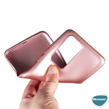 Microsonic Huawei P40 Pro Kılıf Matte Silicone Rose Gold