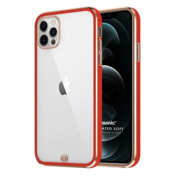 Microsonic Apple iPhone 12 Pro Kılıf Laser Plated Soft Kırmızı