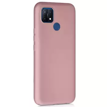 Microsonic Matte Silicone Oppo A15 Kılıf Rose Gold