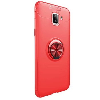 Microsonic Samsung Galaxy J6 Plus Kılıf Kickstand Ring Holder Kırmızı