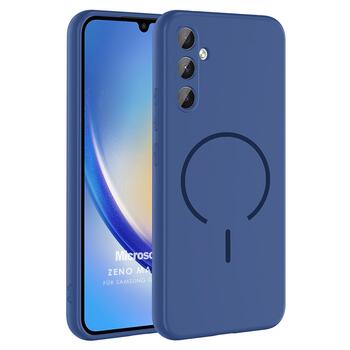Microsonic Samsung Galaxy A34 Kılıf Zeno MagSafe Lacivert