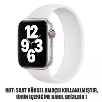 Microsonic Apple Watch Series 7 41mm Kordon, (Medium Size, 145mm) New Solo Loop Beyaz