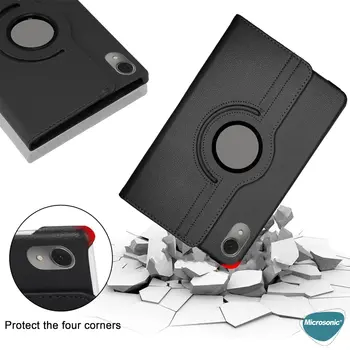 Microsonic Lenovo Tab M11 Kılıf 360 Rotating Stand Deri Kırmızı