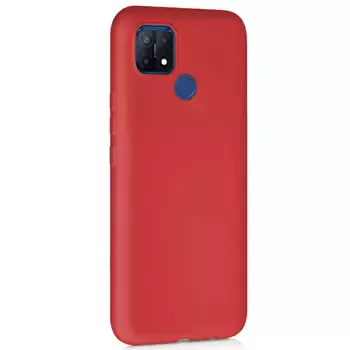 Microsonic Matte Silicone Oppo A15 Kılıf Kırmızı